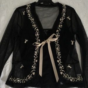 Beautiful black mesh jacket and lace camisole